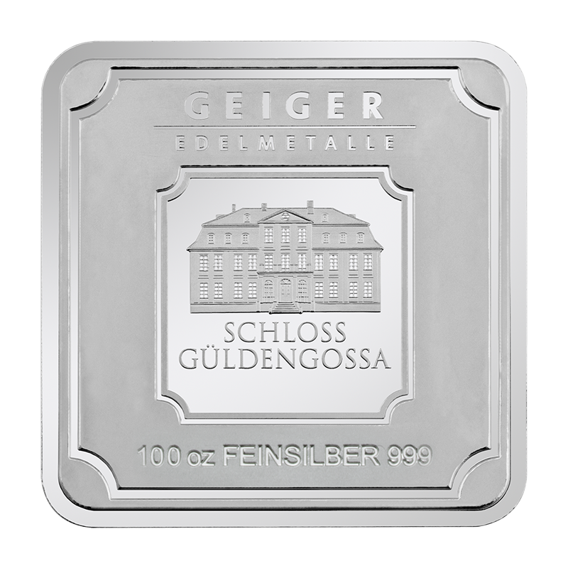 100 oz .999 quadratisch verschweißt - Silberbarren Geiger original