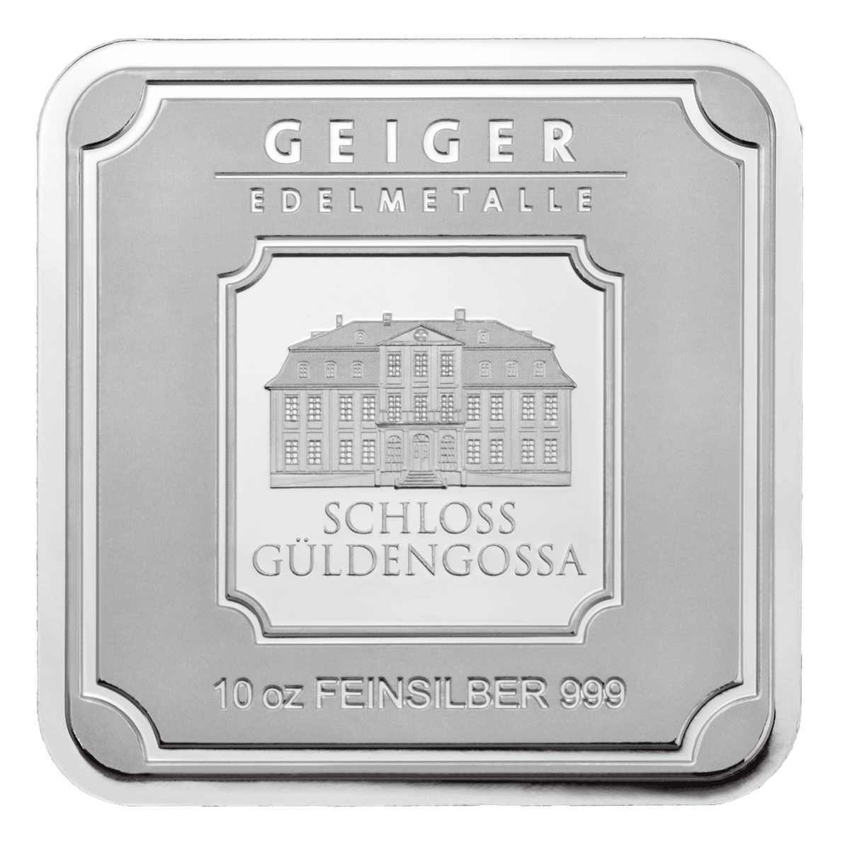 10 oz .999 quadratisch verschweißt - Silberbarren Geiger original