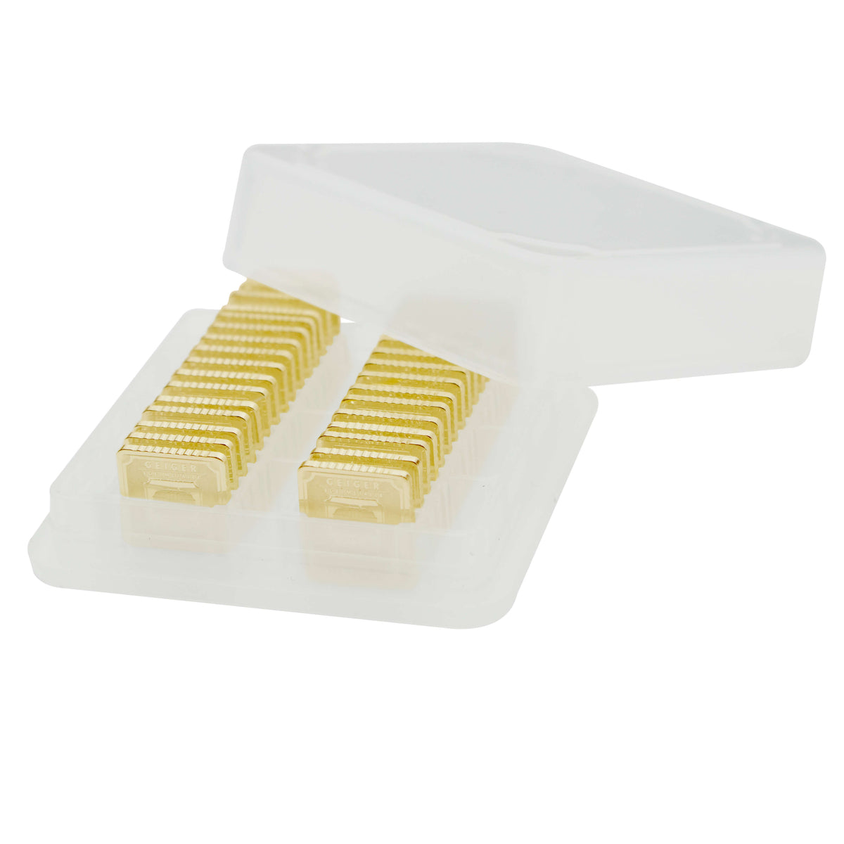 30 x 1 g .9999 quadratisch in Tube - Goldbarren Geiger original