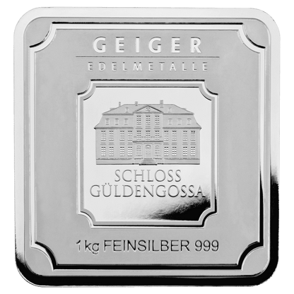 1 kg .999 quadratisch verschweißt - Silberbarren Geiger original