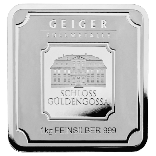 1 kg .999 quadratisch verschweißt - Silberbarren Geiger original