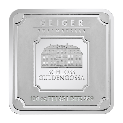 100 oz .999 quadratisch verschweißt - Silberbarren Geiger original