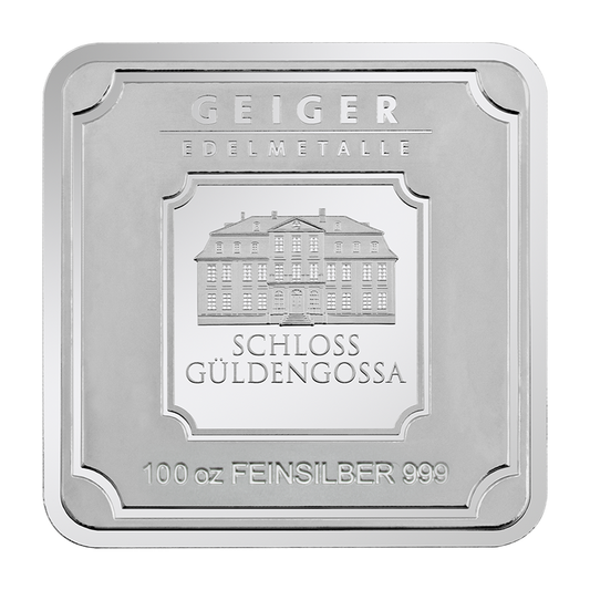 100 oz .999 quadratisch verschweißt - Silberbarren Geiger original