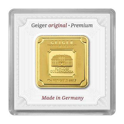 10 g .9999 quadratisch - Goldbarren Geiger original