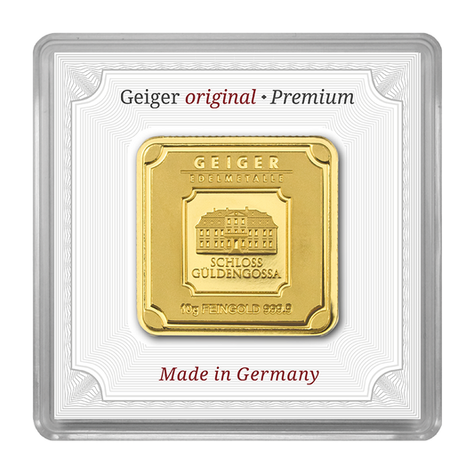 10 g .9999 quadratisch - Goldbarren Geiger original