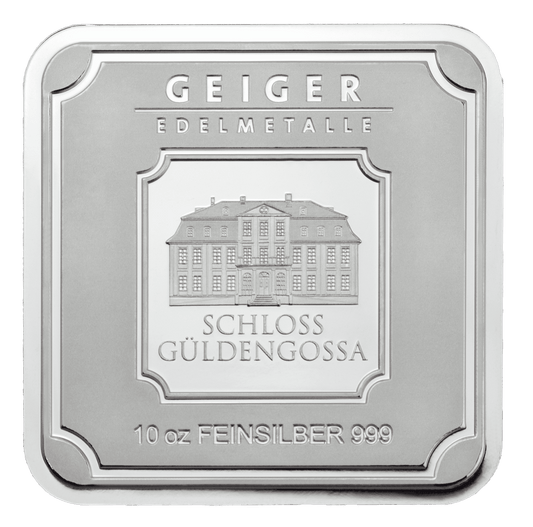 10 oz .999 quadratisch verschweißt - Silberbarren Geiger original