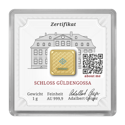1 g .9999 quadratisch - Goldbarren Geiger original