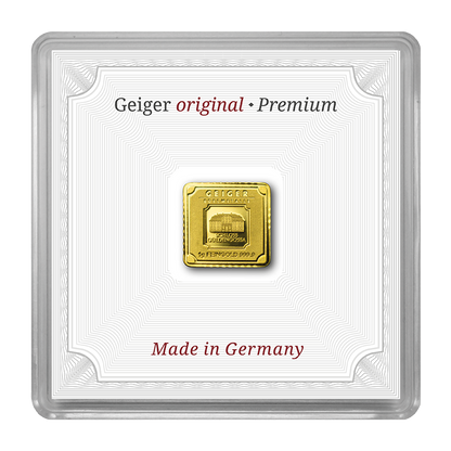 1 g .9999 quadratisch - Goldbarren Geiger original