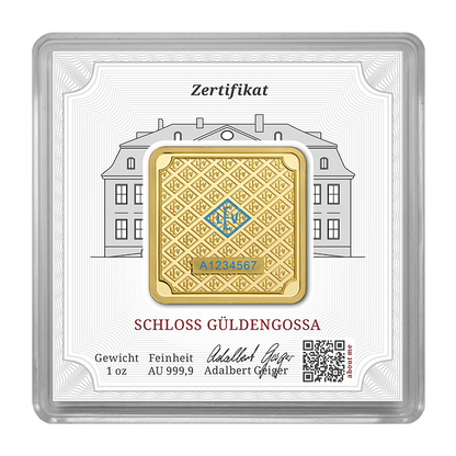 1 oz .9999 quadratisch - Goldbarren Geiger original