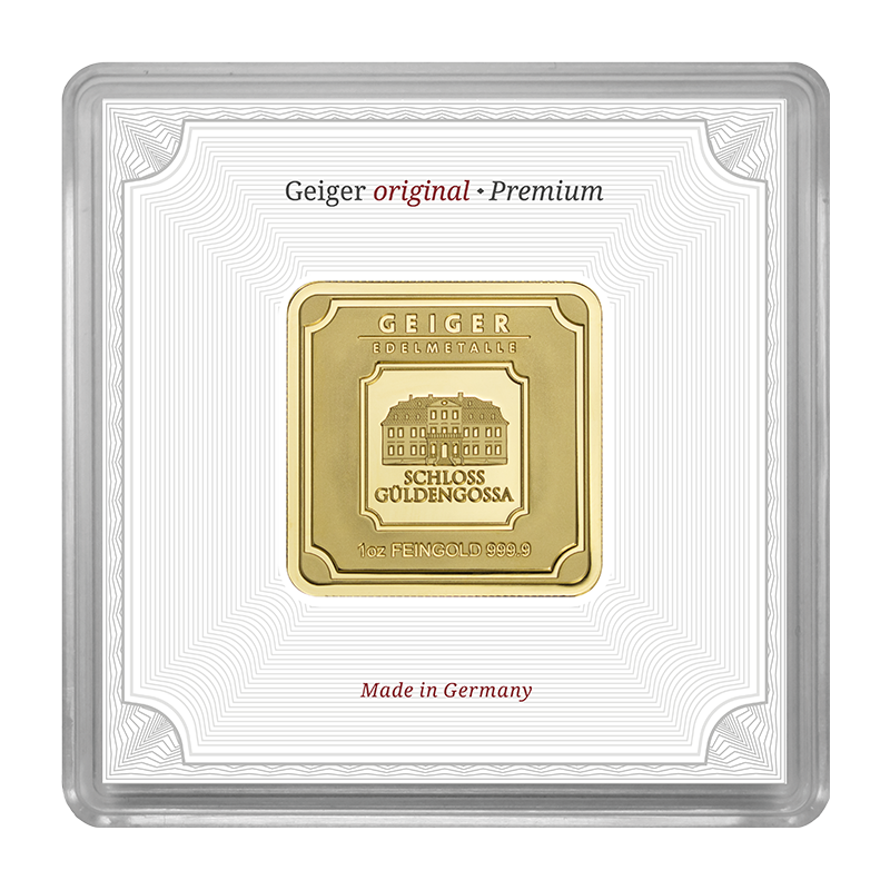 1 oz .9999 quadratisch - Goldbarren Geiger original