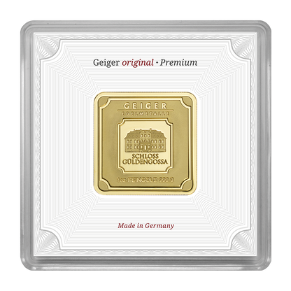 1 oz .9999 quadratisch - Goldbarren Geiger original