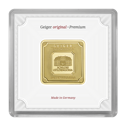 1 oz .9999 quadratisch - Goldbarren Geiger original
