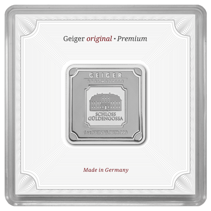 1 oz .999 quadratisch in Kapsel - Silberbarren Geiger original