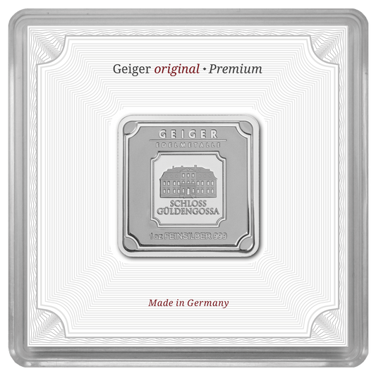 1 oz .999 quadratisch in Kapsel - Silberbarren Geiger original