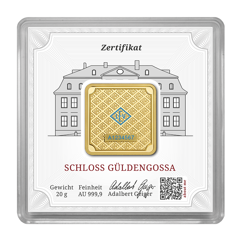 20 g .9999 quadratisch - Goldbarren Geiger original