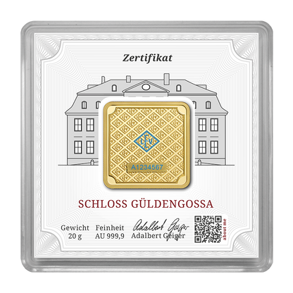 20 g .9999 quadratisch - Goldbarren Geiger original
