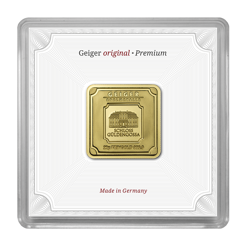 20 g .9999 quadratisch - Goldbarren Geiger original