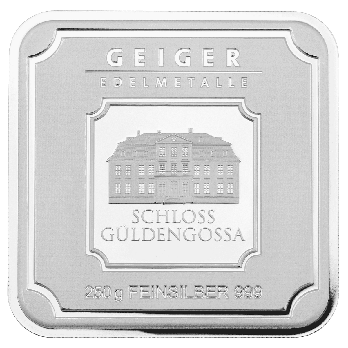 250 g .999 quadratisch verschweißt - Silberbarren Geiger original