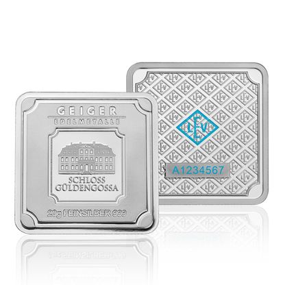 30 x 20 g .999 quadratisch in Tube - Silberbarren Geiger original
