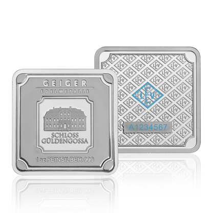 30 x 1 oz .999 quadratisch in Tube - Silberbarren Geiger original